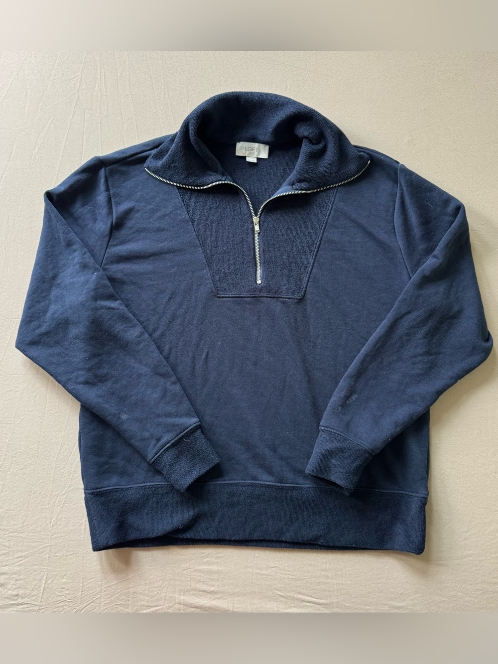 Loft terry quarter-zip pullover sweatshirt